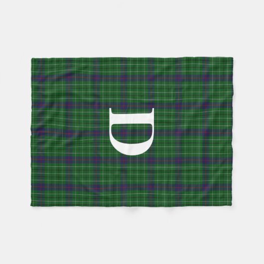 Couverture d'ouatine de monogramme de plaid de (Devant (Horizontal))