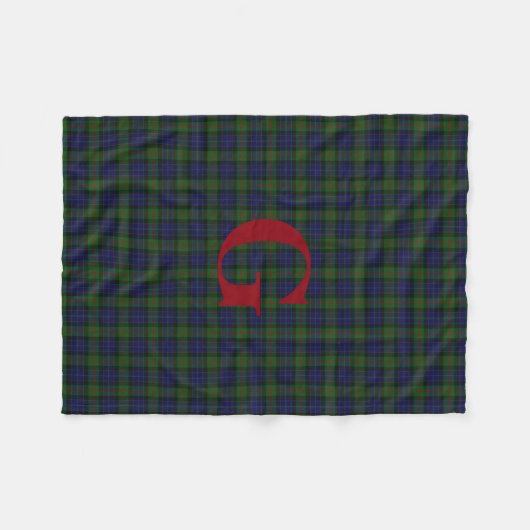 Couverture d'ouatine de monogramme de plaid de (Devant (Horizontal))
