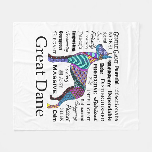 Couverture d'ouatine de traits de great dane (Devant (Horizontal))