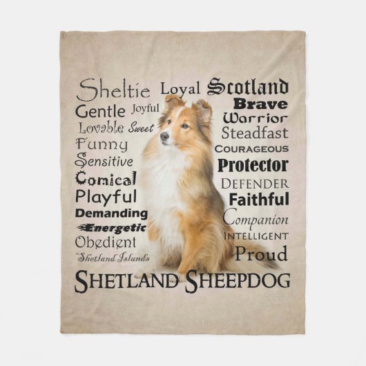 Couverture d'ouatine de traits de Sheltie (Devant)