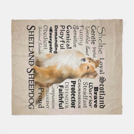 Couverture d'ouatine de traits de Sheltie (Devant (Horizontal))