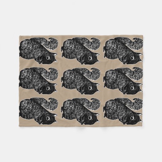 Couverture d'ouatine d'écureuils noirs (Devant (Horizontal))