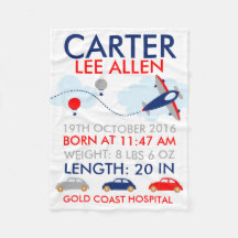 Couverture d'ouatine personnalisée par naissance