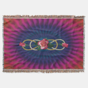 Couverture Double Infinity Roses d'or en argent + votre backg