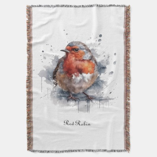 Couverture Douce Robin, personnalisé (devant Vertical)