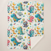 Couverture Douillette Sherpa Dino Bébé Dinosaure M (Devant)