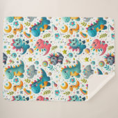 Couverture Douillette Sherpa Dino Bébé Dinosaure M (Devant (Horizontal))