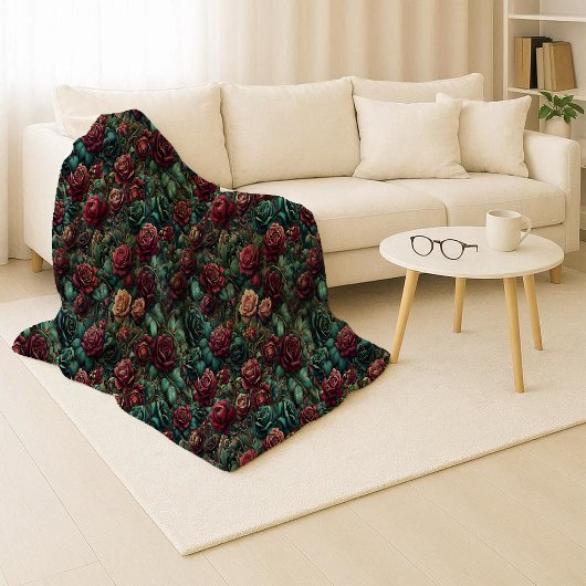 Couverture Douillette Sherpa Or Sarcelle Rose Art