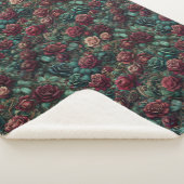 Couverture Douillette Sherpa Or Sarcelle Rose Art (3/4)