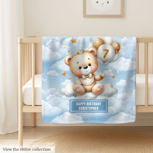 Couverture d'ours en peluche pour le garçon de 7e 