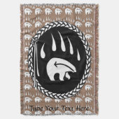 Couverture d'ours tribale Claw d'ours natif Lancer (devant Vertical)