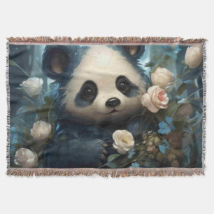 Couverture Doux Ours De Panda Chez Les Roses De La Jungle