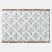 Couverture Dove rose avec Fleurs et Fronds en argent (Devant)