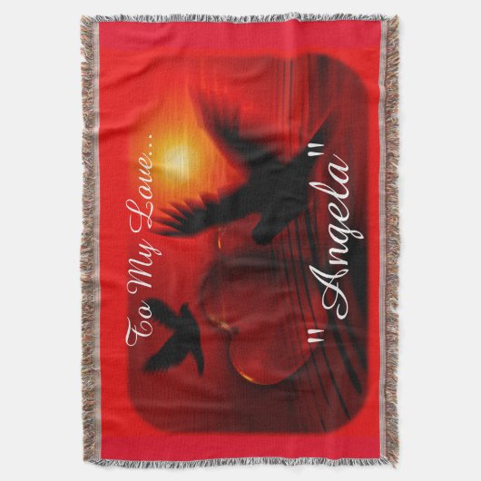 Couverture Doves & Coeurs Amour design Thon Blanket (devant Vertical)