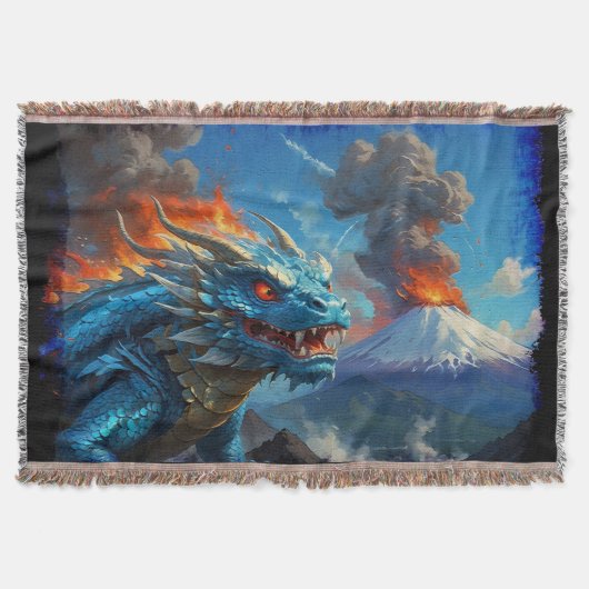 Couverture Dragon bleu chinois et volcan (Devant)