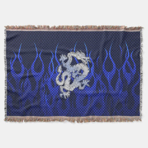 Couverture Dragon dans Chrome comme bleu Carbon Fiber Styles