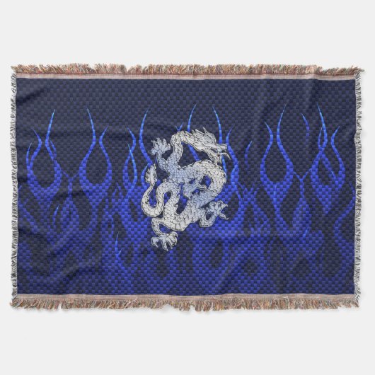 Couverture Dragon dans Chrome comme bleu Carbon Fiber Styles (Devant)
