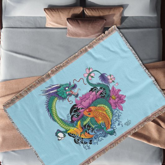 Couverture Dragon d'eau chinois Poisson Koi