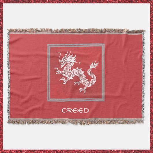 Couverture Dragon rouge et blanc frappant Lancer la couvertur