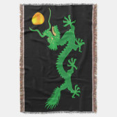 Couverture Dragon Vert avec Balle de Soleil Doré sur Fond Noi (devant Vertical)