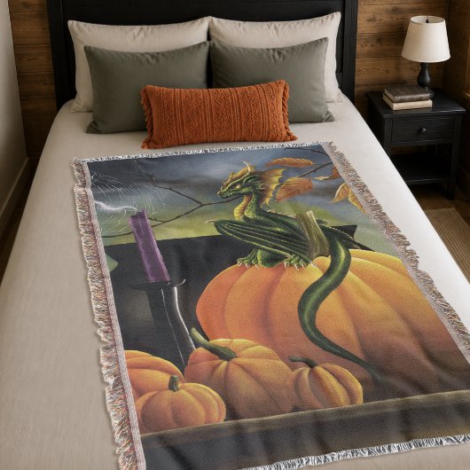 Couverture Dragon vert de citrouille de fantaisie d'Halloween