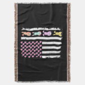 Couverture Drapeau américain avec lapin pour le jour de Pâque (devant Vertical)