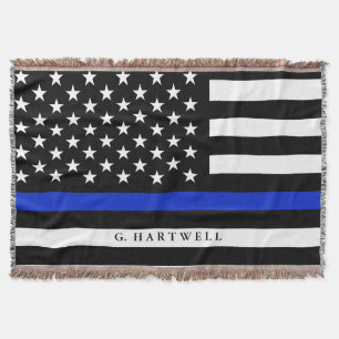 Couverture Drapeau américain de police stylisée faite sur
