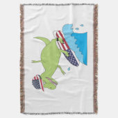 Couverture Drapeau américain Dinosaur Surfing (devant Vertical)