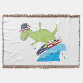Couverture Drapeau américain Dinosaur Surfing (Devant)