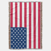 Couverture Drapeau Américain Jetée Blanche USA (devant Vertical)