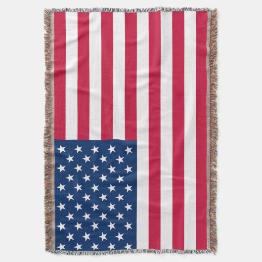 Couverture Drapeau Américain Jetée Blanche USA (devant Vertical)