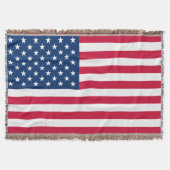 Couverture Drapeau Américain Jetée Blanche USA (Devant)