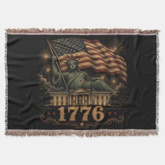 Couverture Drapeau américain patriotique de 1776 Statue de la (Devant)