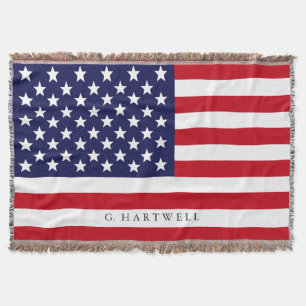 Couverture Drapeau américain patriotique stylisé de nom fai