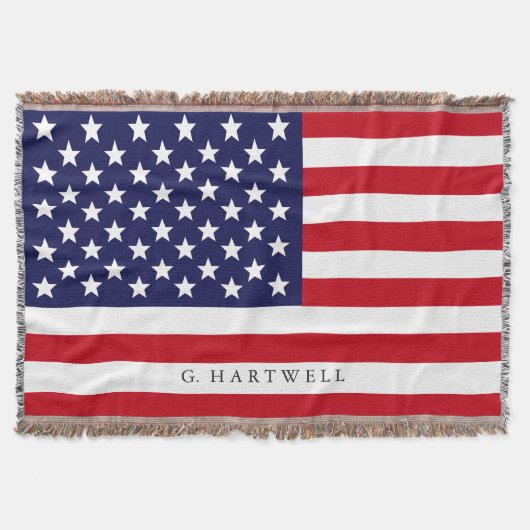 Couverture Drapeau américain patriotique stylisé de nom fait (Devant)