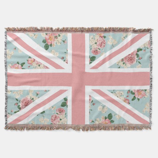 Couverture Drapeau anglais d'Union Jack de roses (Devant)