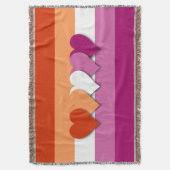 Couverture Drapeau de la fierté lesbienne avec le coeur jeter (devant Vertical)