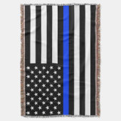 Couverture Drapeau de la police Thin Blue Line (devant Vertical)