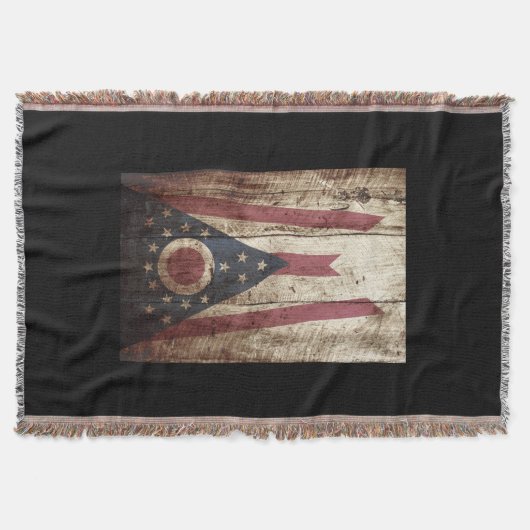 Couverture Drapeau d'état de l'Ohio sur le vieux grain en (Devant)