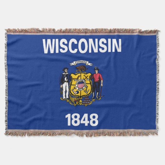 Couverture Drapeau d'État du Wisconsin Imprimer Patriotique (Devant)