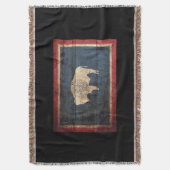 Couverture Drapeau d'état du Wyoming sur le vieux grain en (devant Vertical)