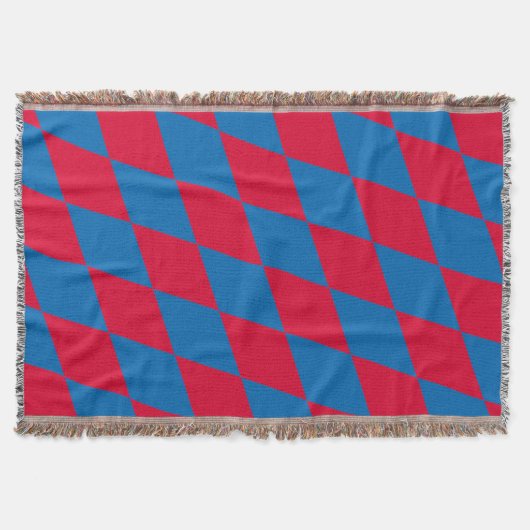 Couverture Drapeau diamant Bavière bleu et rouge Motif (Devant)