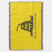 Couverture Drapeau Gadsden Ne me marche pas dessus NOIR JAUNE (devant Vertical)