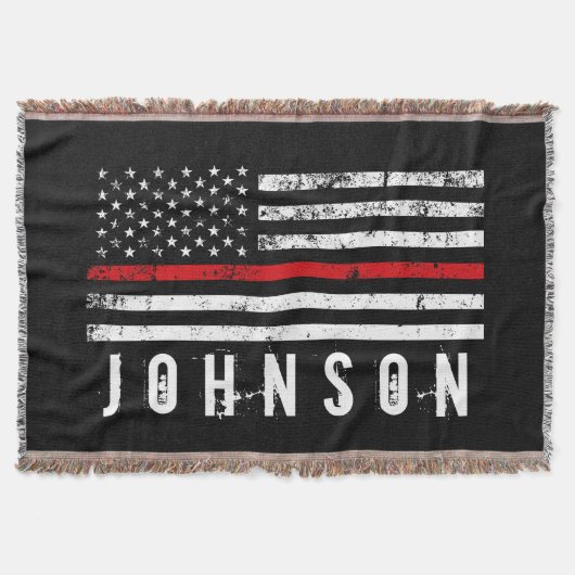 Couverture Drapeau personnalisé de sapeur-pompier affligé par (Devant)