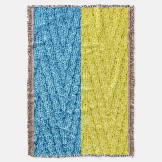 Couverture drapeau tricoté ukrainien (devant Vertical)