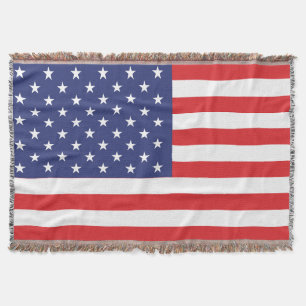 Couverture Drapeau USA Imprimer Patriotique Lancer Blanche