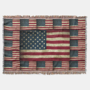 Couverture Drapeau vintage Patriotique Russe Grunge États-Uni