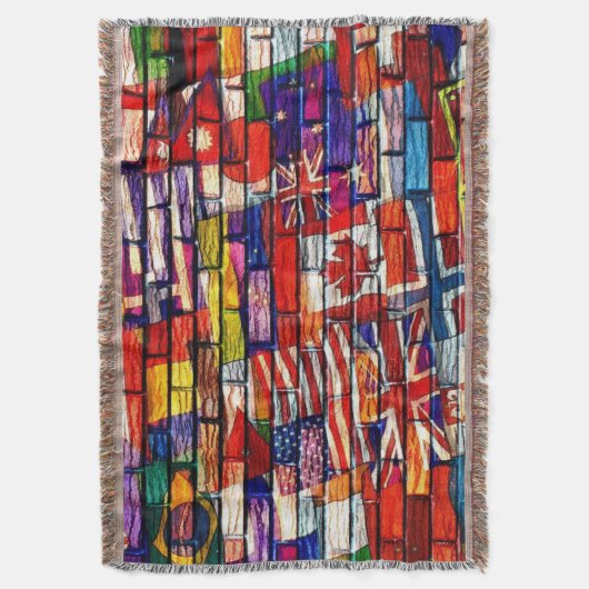 Couverture Drapeaux couvrants du monde de jet (devant Vertical)