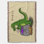 Couverture Drôle alligator vert cuisine dessin animé (devant Vertical)