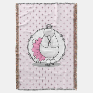 Couverture Drôle Ballet Ballerina Princess Poodle Dog (blanc)